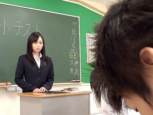 Nozomi Hazuki is a smoking hot teacher every guy likes a lot