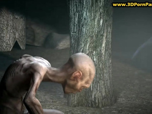 Gollum finds a woman in the forest and fucks her