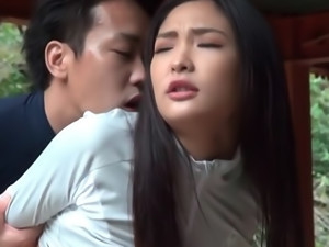 Outdoor pussy licking with seductive Japanese hot MILF